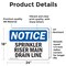 Signmission Sprinkler Riser Main Drain Line, 24 in W x Rectangle, Vinyl Decal OS-2PACK-NS-D-1824-L-18402 - alternate 4